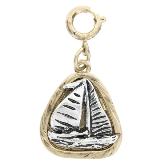 2-Tone Set Sail Sailboat Charm