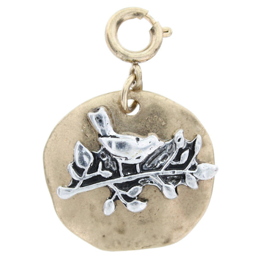 2-Tone Out On a Limb Bird Charm