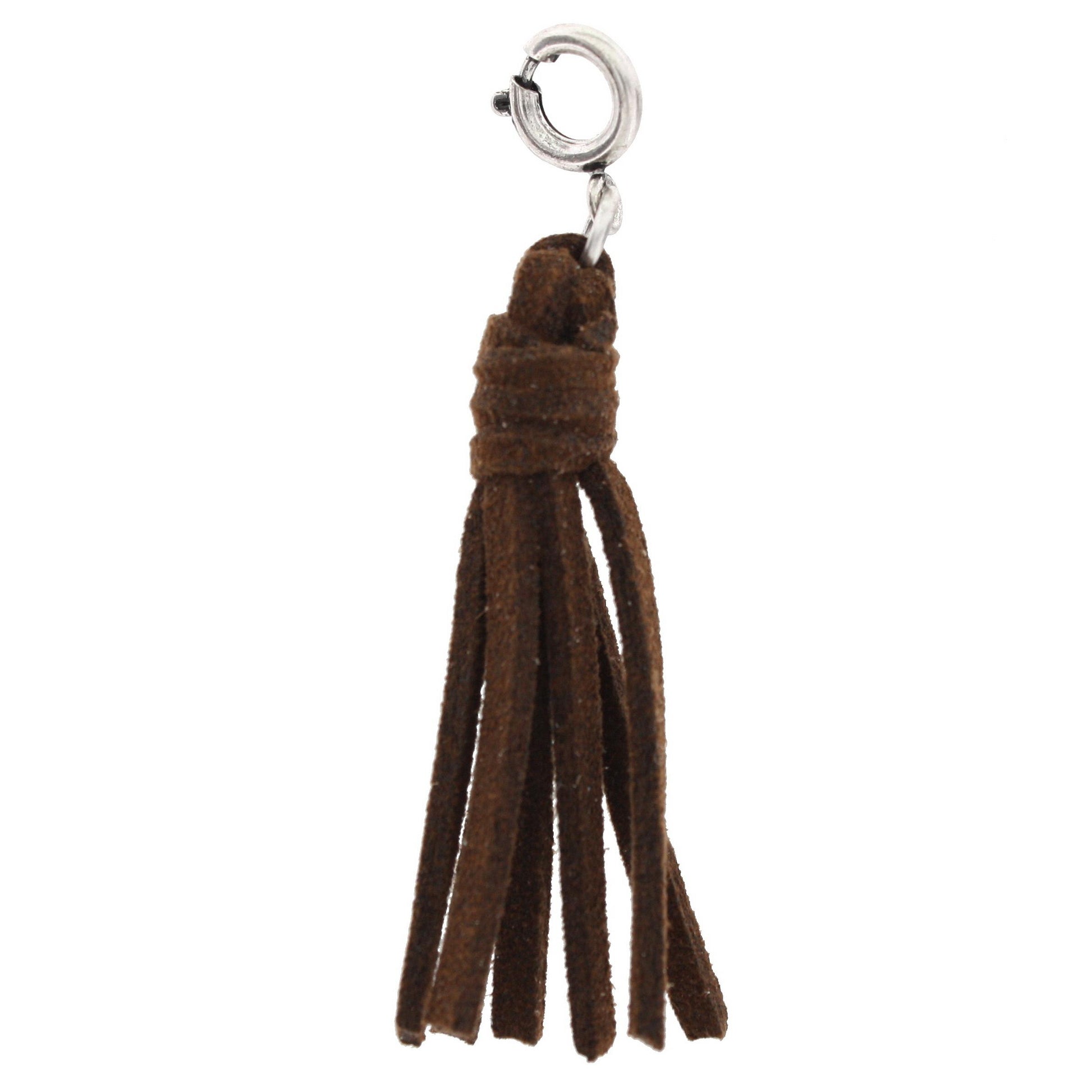 Dark Brown Leather Tassel Charm