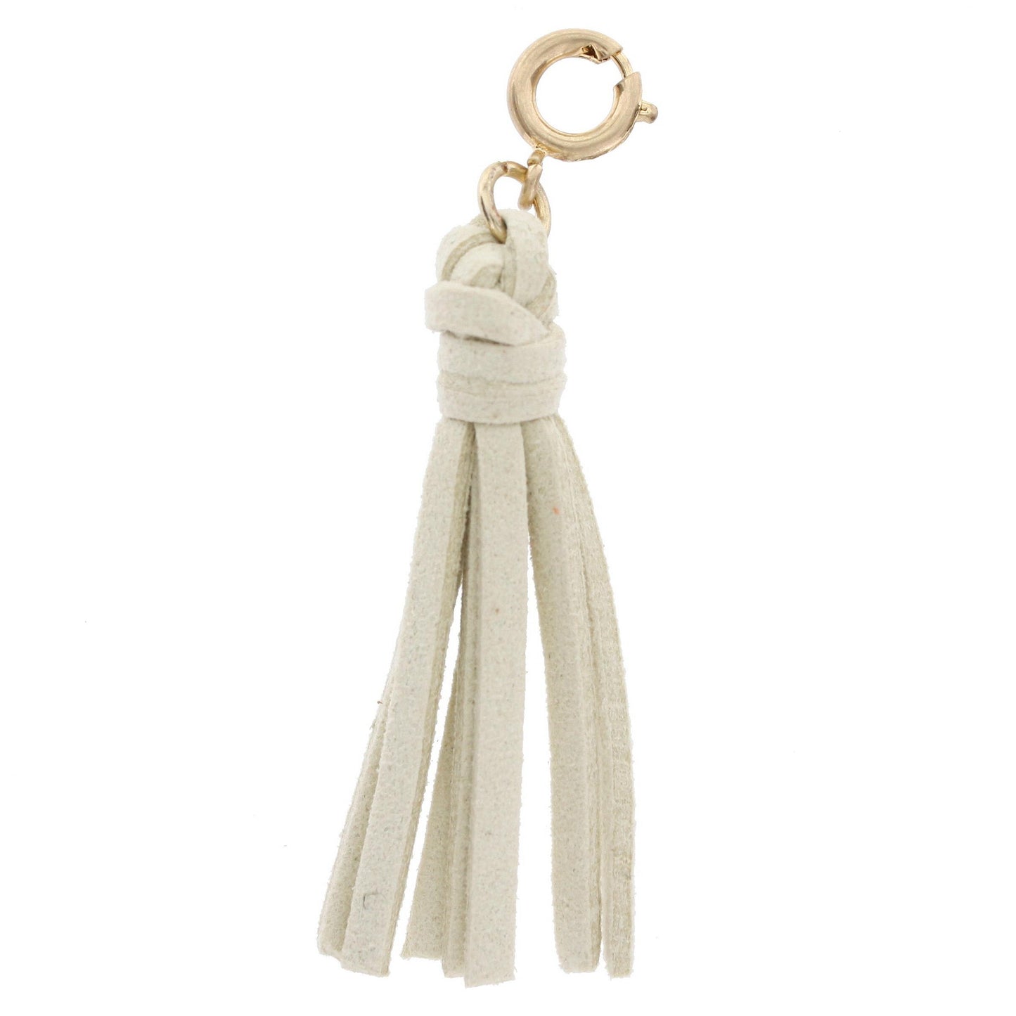 White Leather Tassel Charm