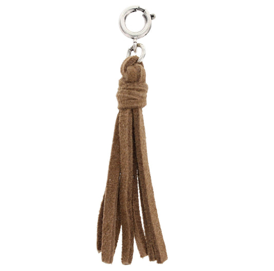 Light Brown Leather Tassel Charm