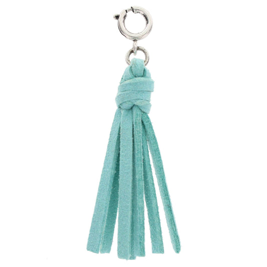 Turquoise Leather Tassel Charm