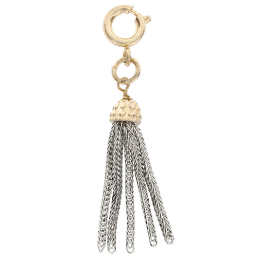 Gold Capped Silver Tassel Charm