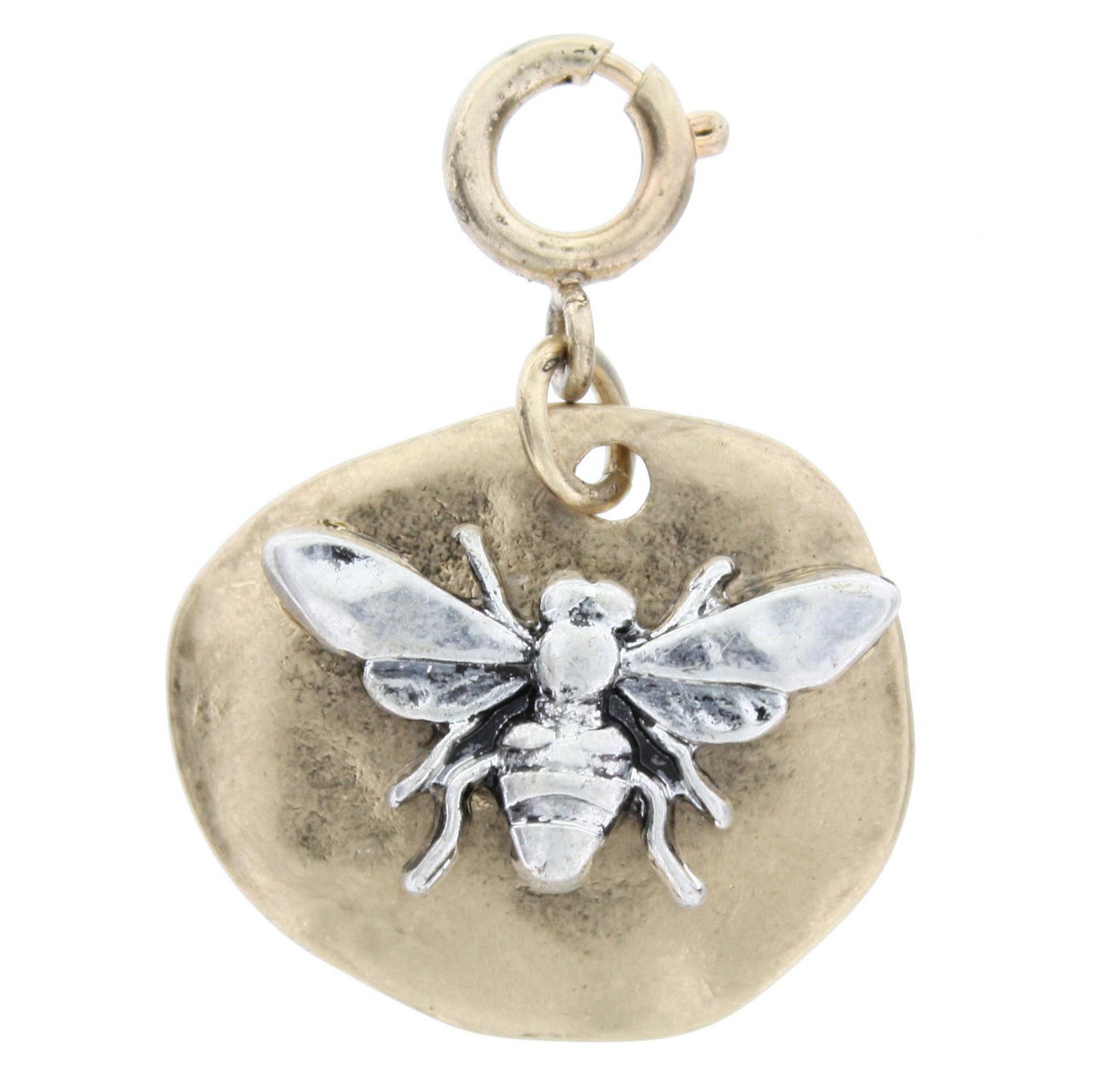 2-Tone Silver Bee on Gold Plate Charm
