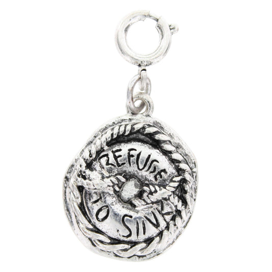 Silver "Refuse To Sink" Life Ring