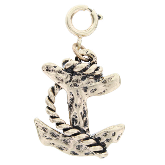 Gold Anchor Wrapped in Rope Charm