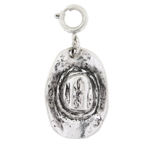 Silver 3D Cowboy Hat Charm