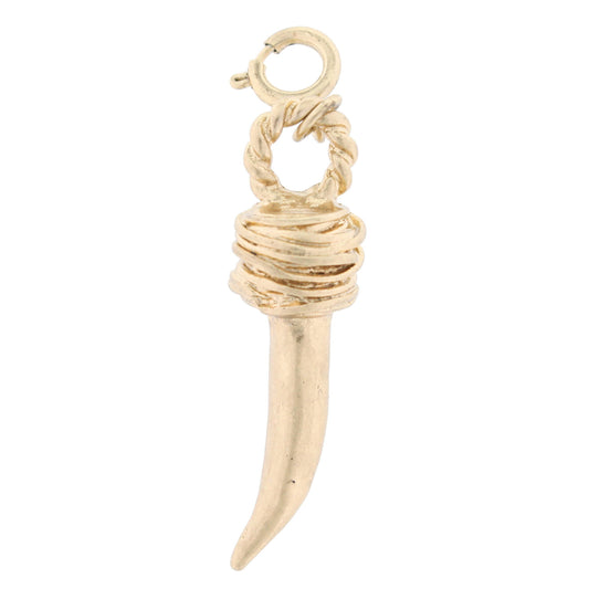 Faux Wire Wrapped Gold Tusk Charm