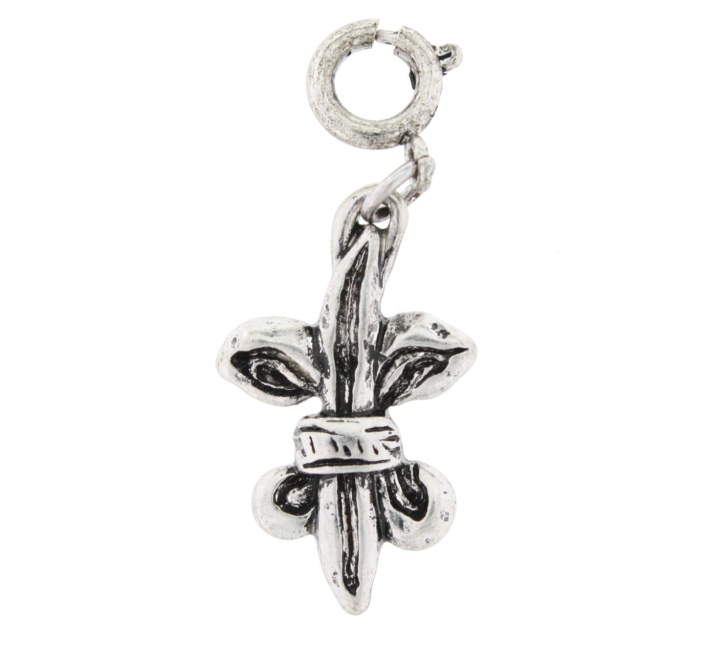 Silver Leaning Fleur De Lis