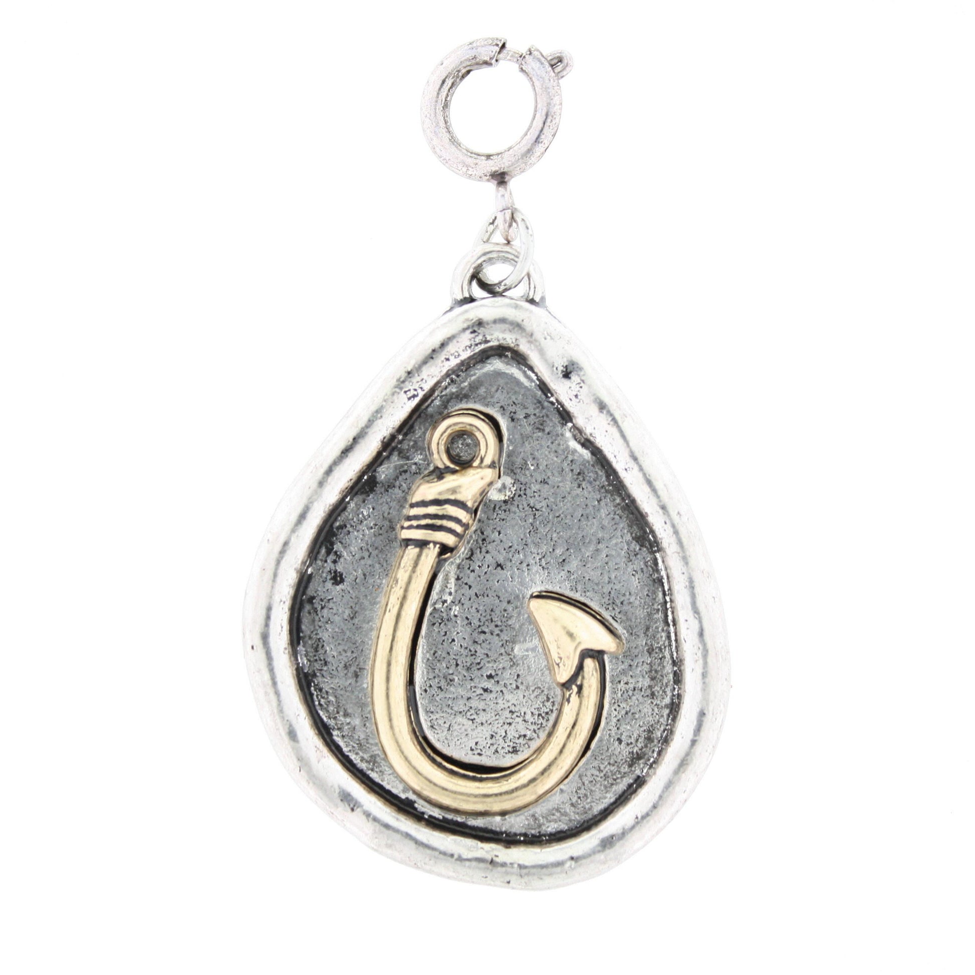 2-Tone Silver Heart on Crown with Gold Plate Charm
