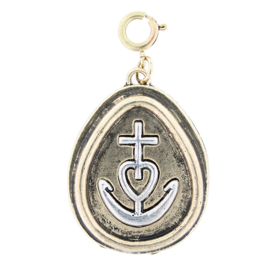 Slver Anchor On Gold Casting Charm