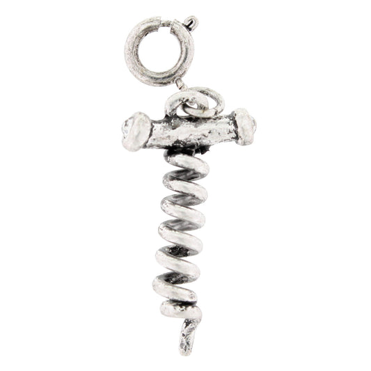 Silver Corkscrew Charm