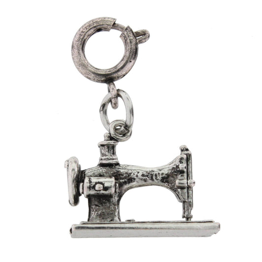 Silver Sewing Machine Charm