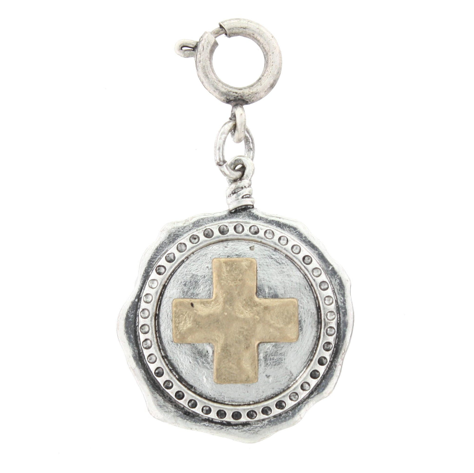 Gold Cross On Silver Circle
