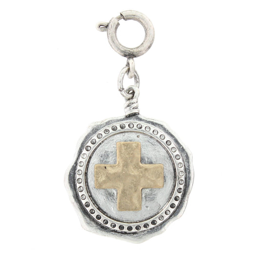 Gold Cross On Silver Circle