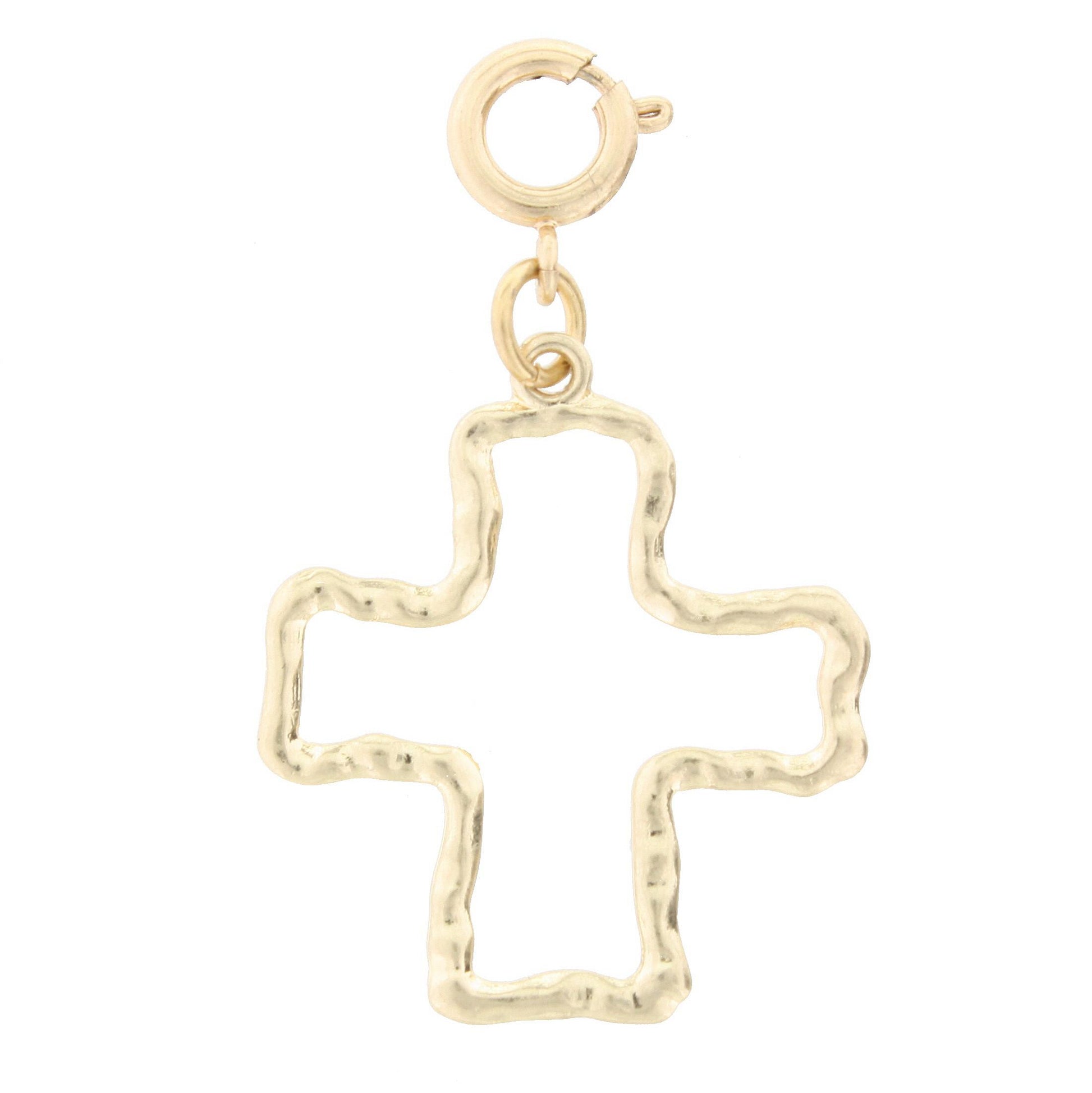 Gold Cross Outline Charm