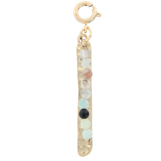 Amazonite Bead with Gold Plate Charm