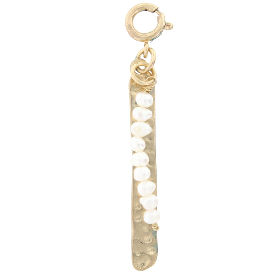 Ivory Bead with Gold Plate Charm