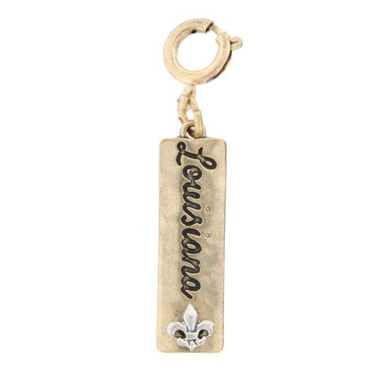 Louisiana with Fleur De Lis Charm