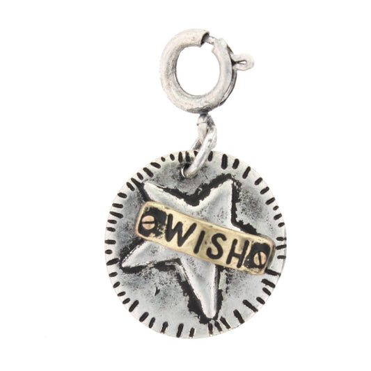 Gold Wish On Silver Star Charm