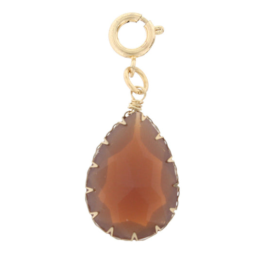 Faceted Brown Stone Charm