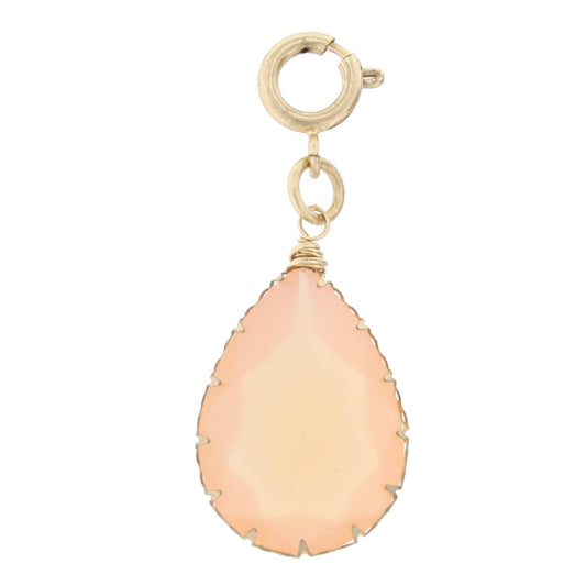 Faceted Peach Stone Charm