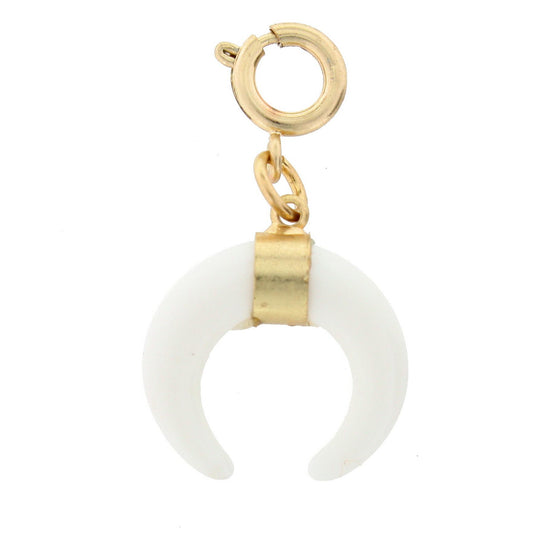 White Double Horn Charm