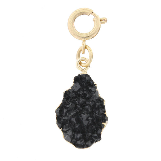 Black Druzy Charm