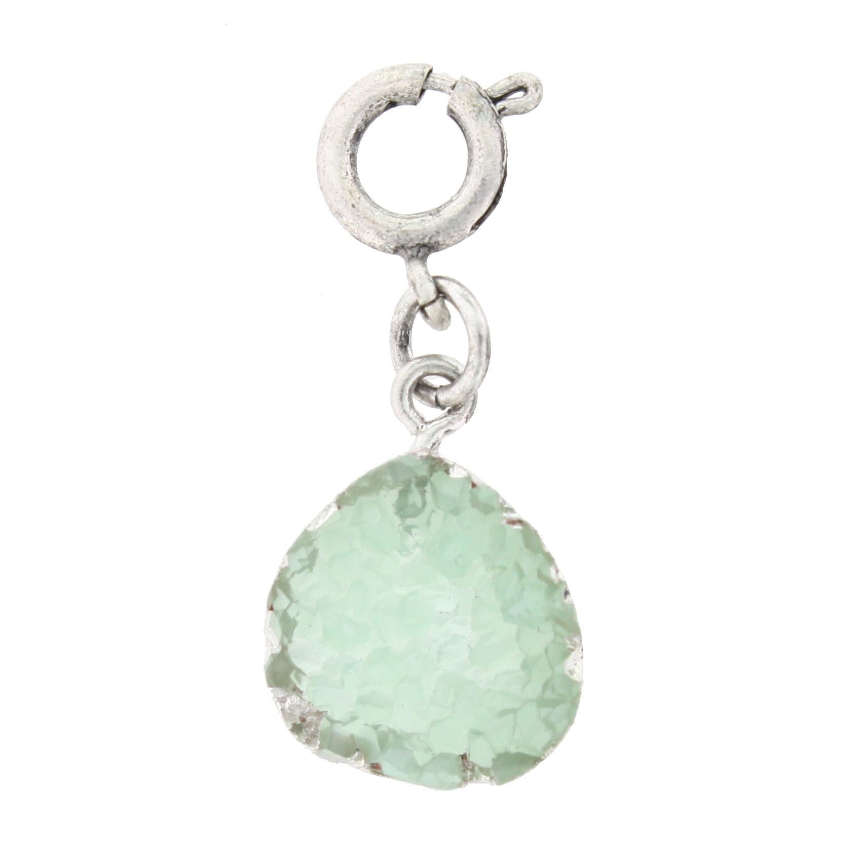 Green Druzy Charm