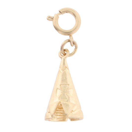 Antique Gold "If You Need Me, I'll Be In My Teepee" Charm