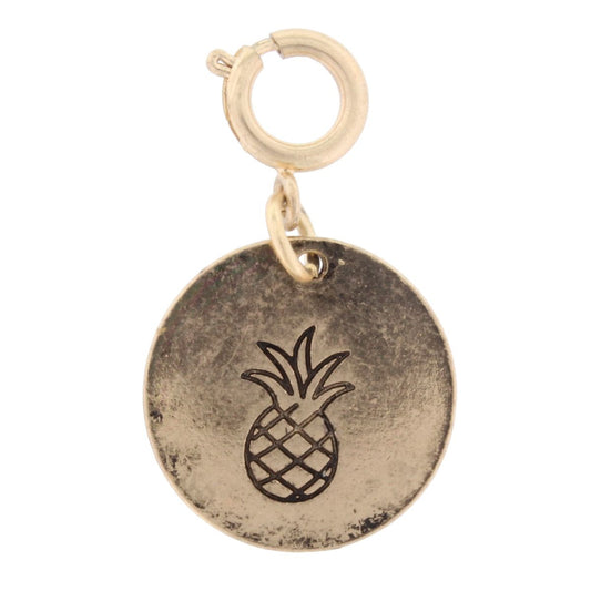 Gold Pineapple Stamped Charm