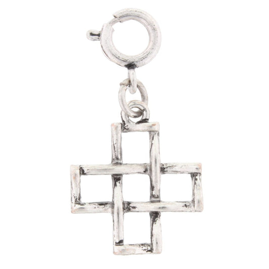 Silver Intertwined Cross Charm