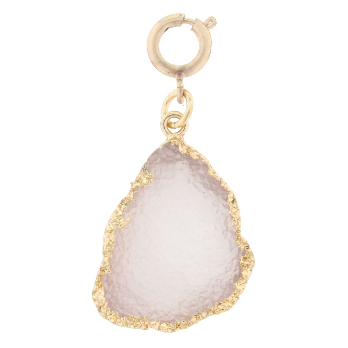 Grey Freeform Druzy with Gold Electroplated Edging Charm