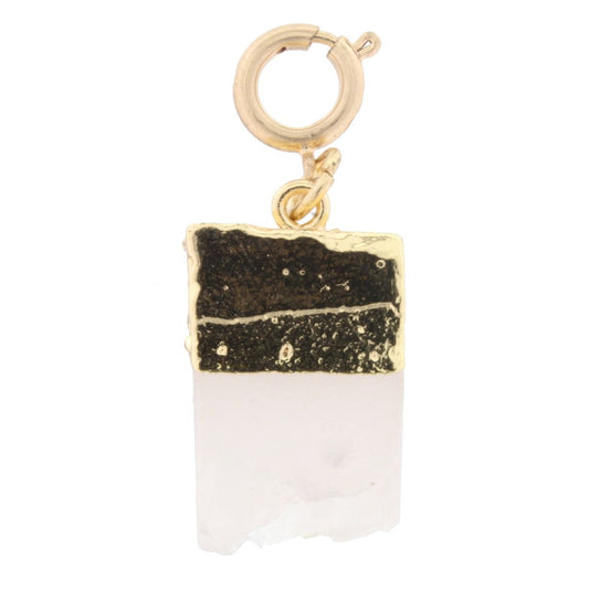 Crystal Free Form Charm with Gold Electroplated Top