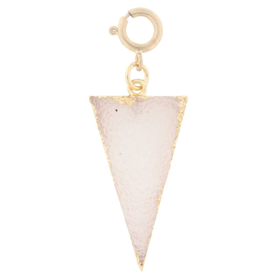 Grey Triangle Druzy with Electroplated Edging Charm