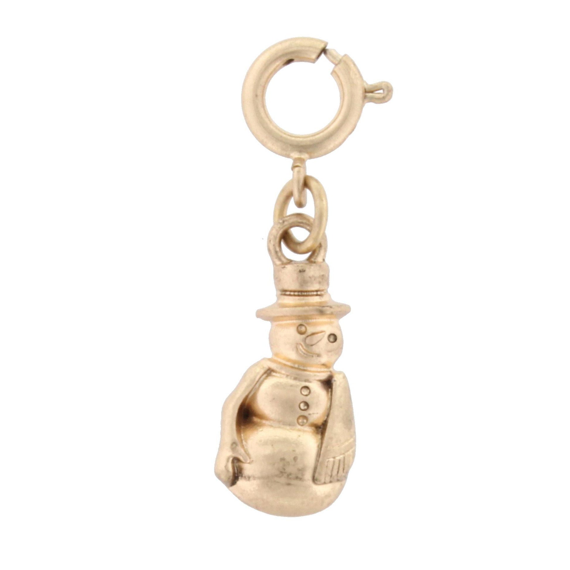 Antique Gold Snowman Charm