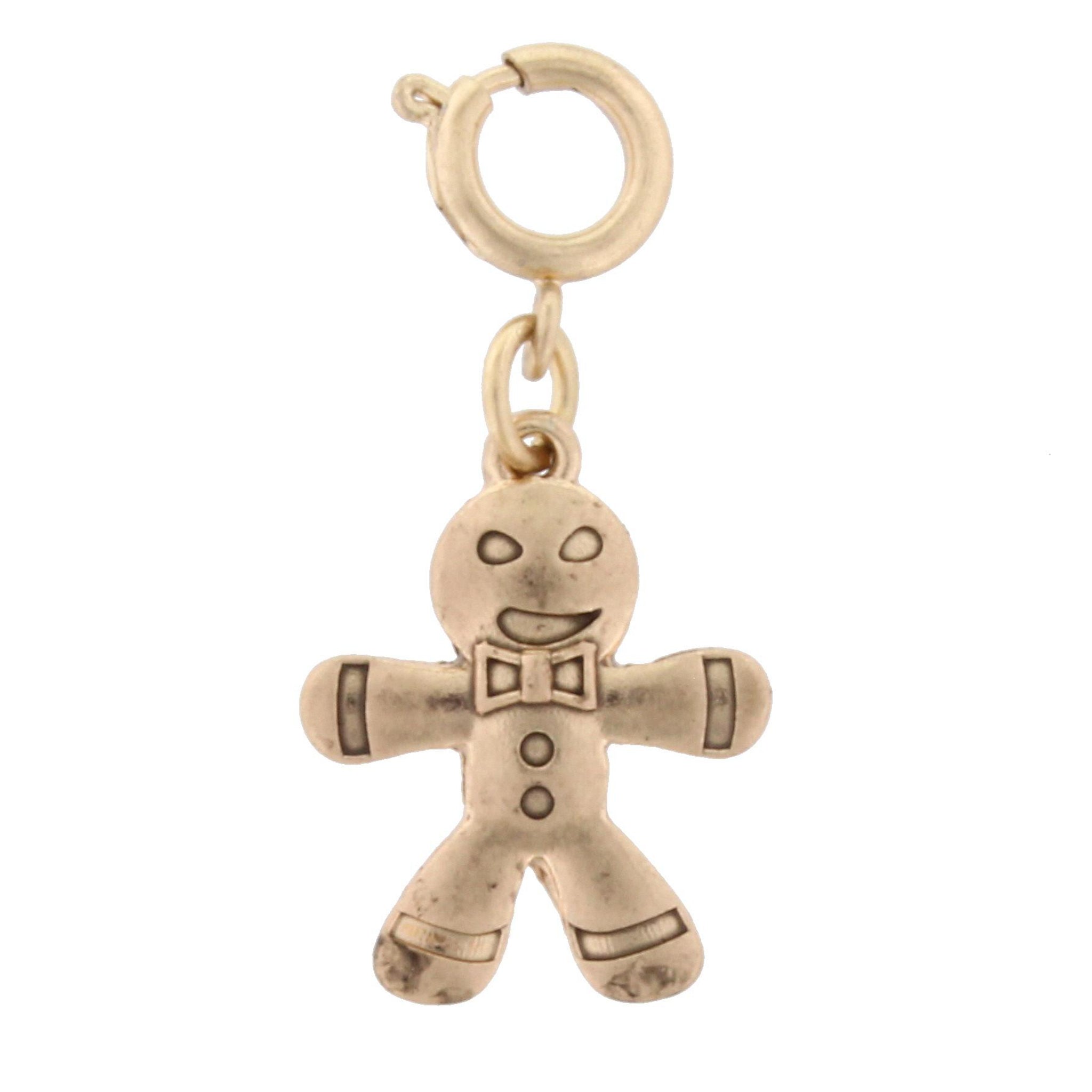 Antique Gold Gingerbread Man Charm