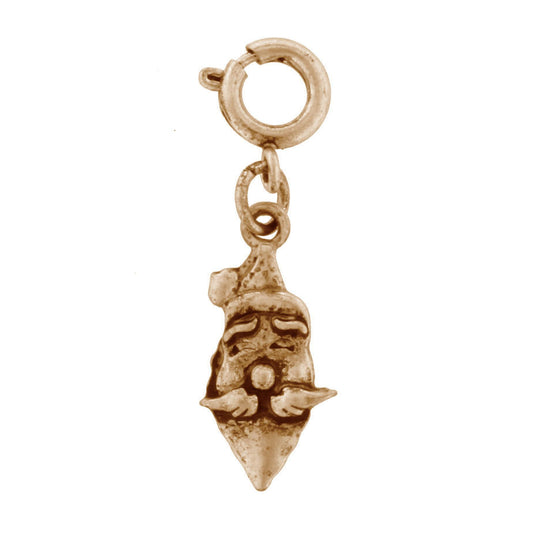 Antique Gold Santa Charm