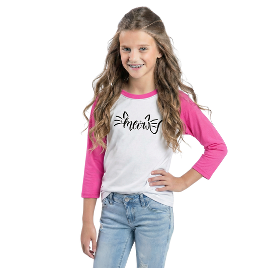 Kids Meow 3/4 Sleeve T-Shirt