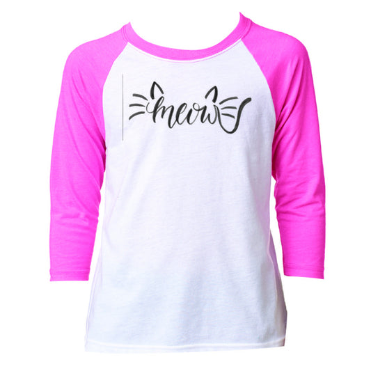 Kids Meow 3/4 Sleeve T-Shirt XS