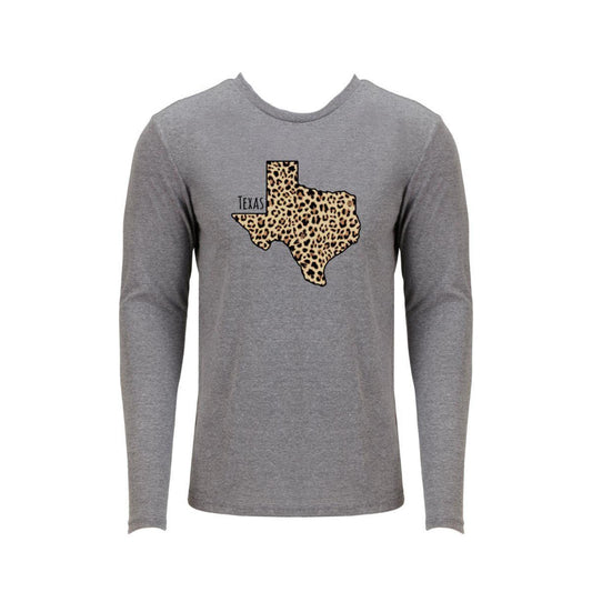 Texas Leopard State Long Sleeve T-Shirt M