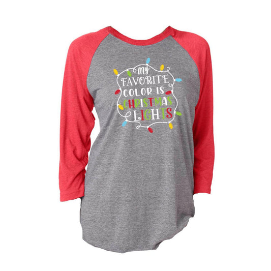 Christmas Lights 3/4 Sleeve T-Shirt L