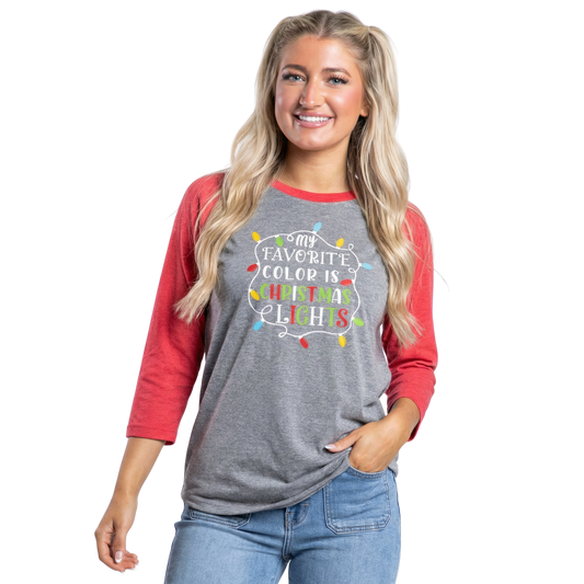Christmas Lights 3/4 Sleeve T-Shirt