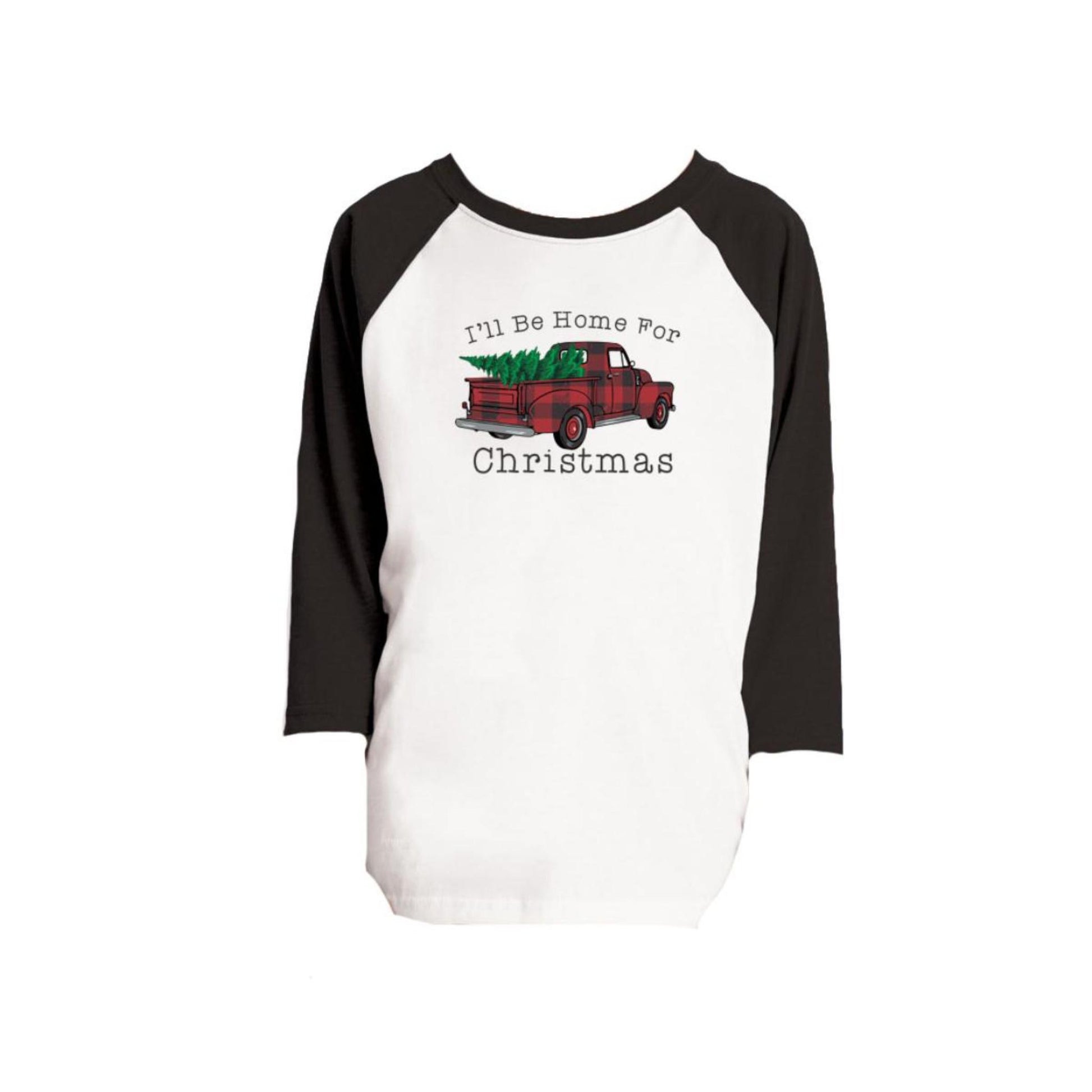 Kids I'll Be Home For Christmas 3/4 Sleeve T-Shirt 2T