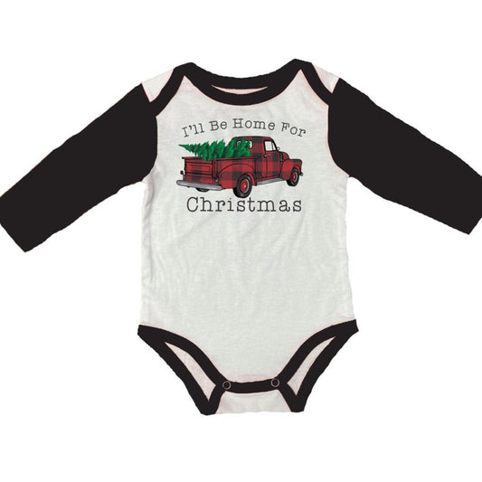 Kids I'll Be Home For Christmas Baby Onesie NB