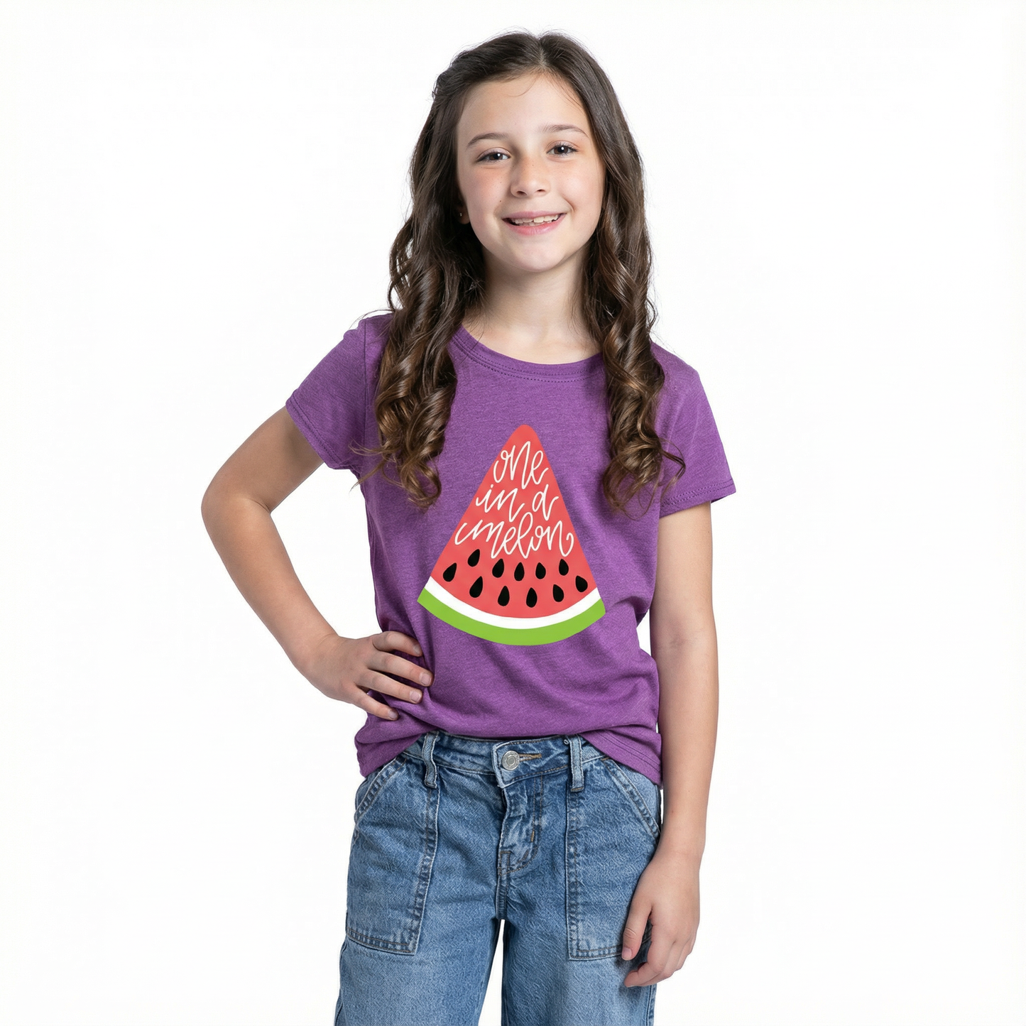 Kids One In A Melon T-Shirt - Cute Purple Berry Watermelon Tee
