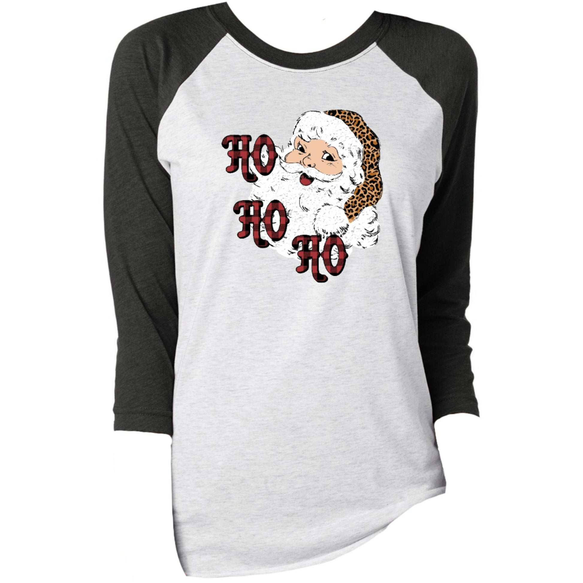 Ho Ho Ho Leoard Santa  3/4 Sleeve T-Shirt L