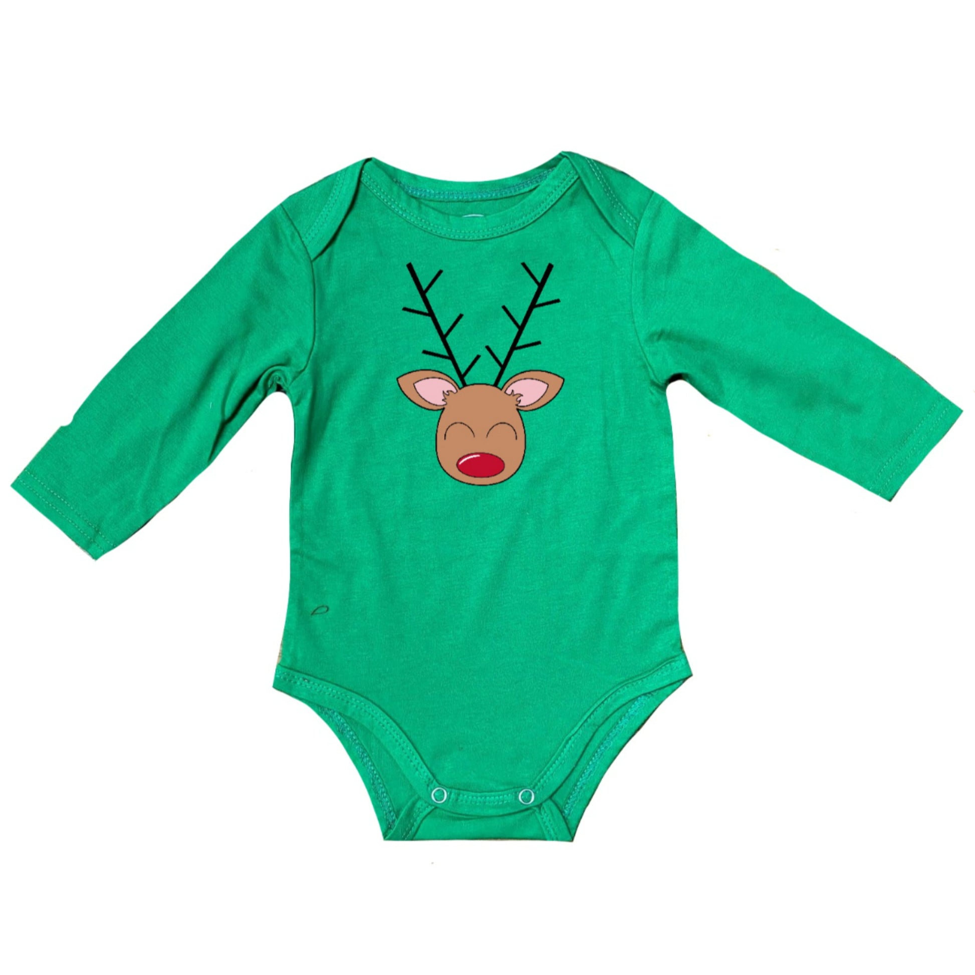 Kids Cheerful Reindeer Long Sleeve Baby Onesie 12MO
