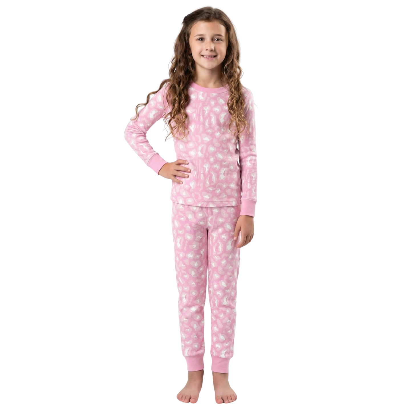 Kids Wild Guess Jammie Long Sleeve Jogger Set - Cozy Girls Pajamas