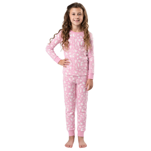 Kids Wild Guess Jammie Long Sleeve Jogger Set - Cozy Girls Pajamas
